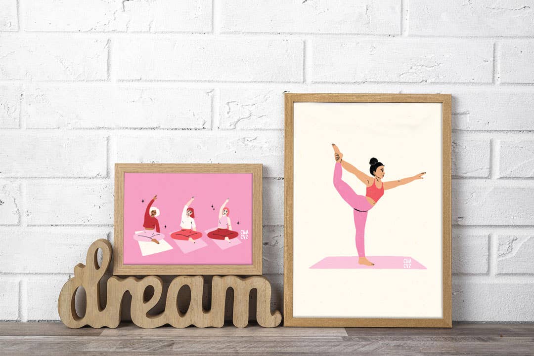 Camille Cauvez illustration et papeterie - Vente Poster - Yoga Class affiche｜yogi, meditation, girls, healthy life2