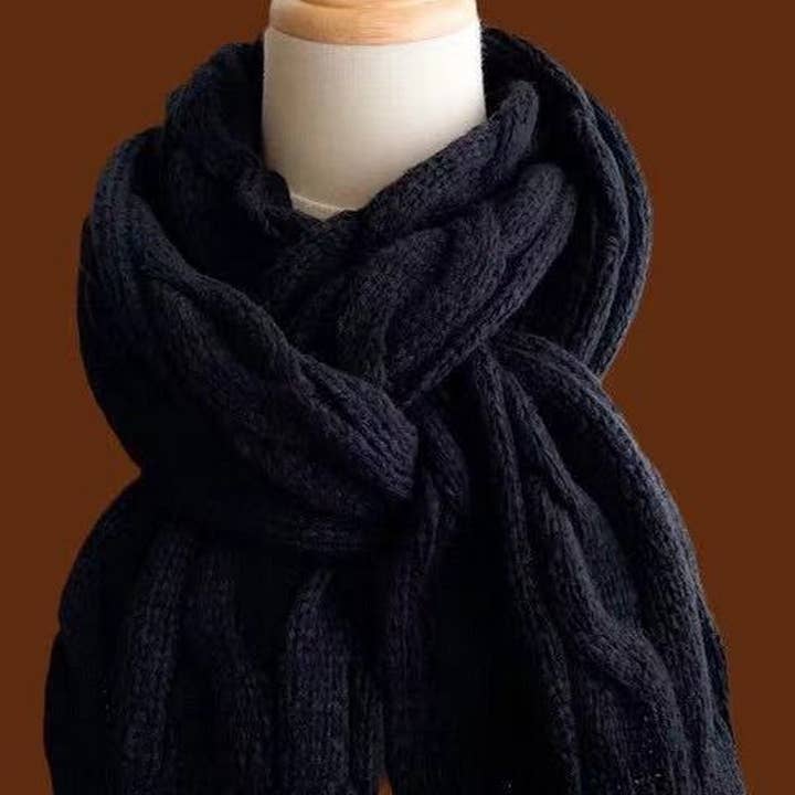 NINEXIS - Wholesale Scarf - Women's - CWASC03387_CHUNKY KNIT TWIST SCARF WARM THICK SHAWL WRAP9