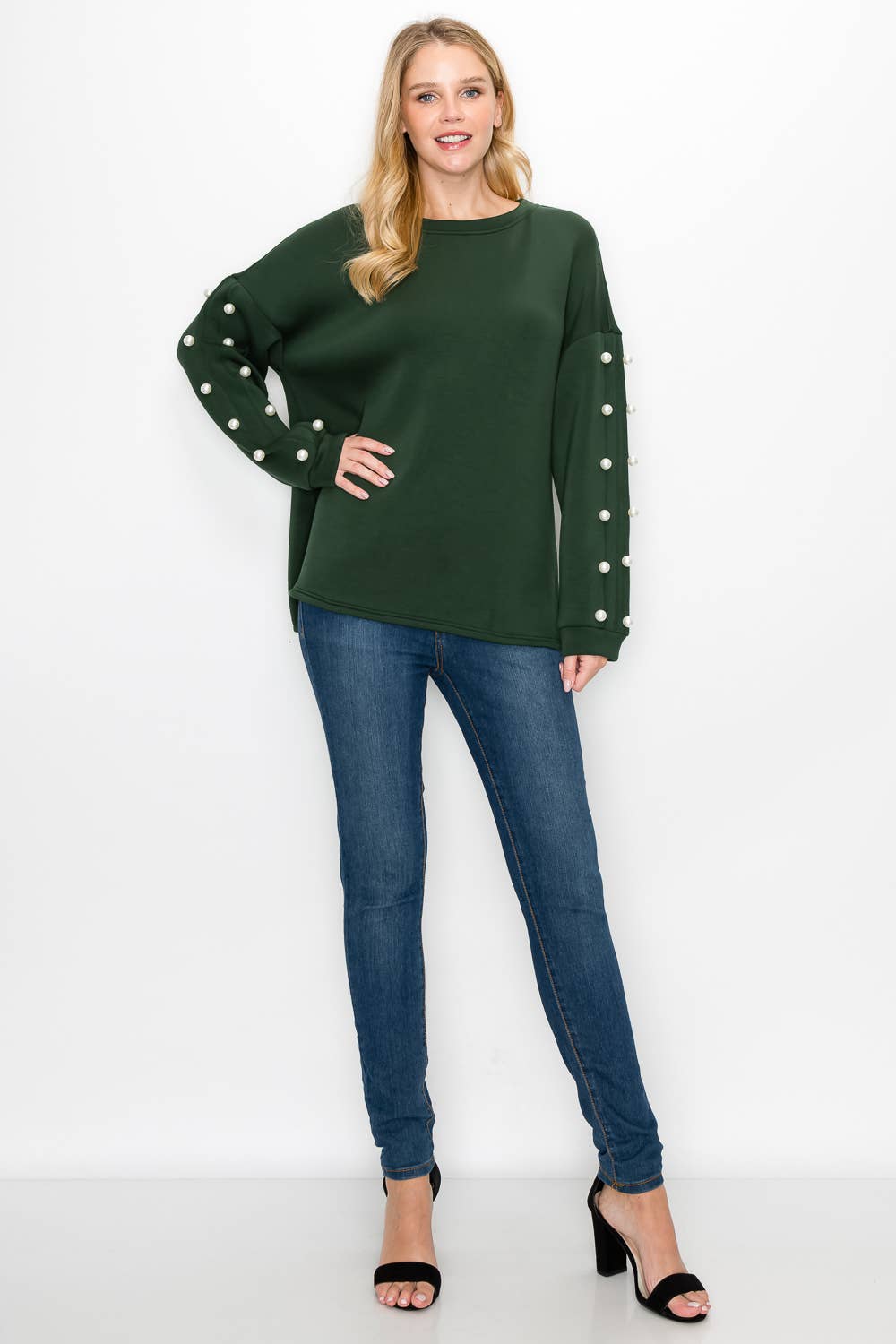 Joh Apparel - Venta al por mayor Jersey corto de punto - Mujer - Top de perlas Katri Stretch French Scuba30