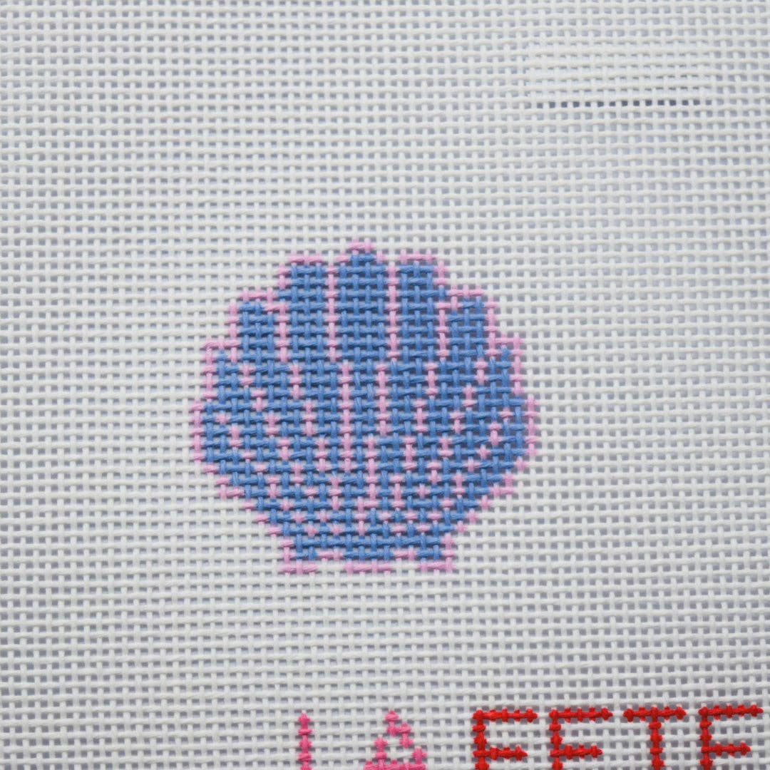La Fete Needlepoint - Vendita all'ingrosso Attrezzatura per ricamo/punto croce - Conchiglia di mare scintillante tela per ricamo dipinta a mano1