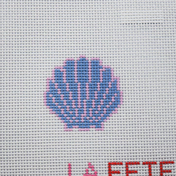 La Fete Needlepoint - Vendita all'ingrosso Attrezzatura per ricamo/punto croce - Conchiglia di mare scintillante tela per ricamo dipinta a mano1