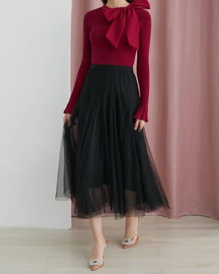 Kurt Muller – wholesale Skirt – Women’s – Tulle Mesh Maxi Skirt2