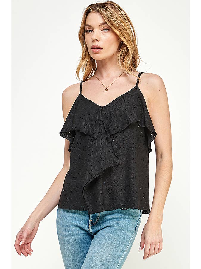 Culture Code - Wholesale Camisole - Women's - CJC1509 - DOUBLE DRAPE RUFFLE CAMI