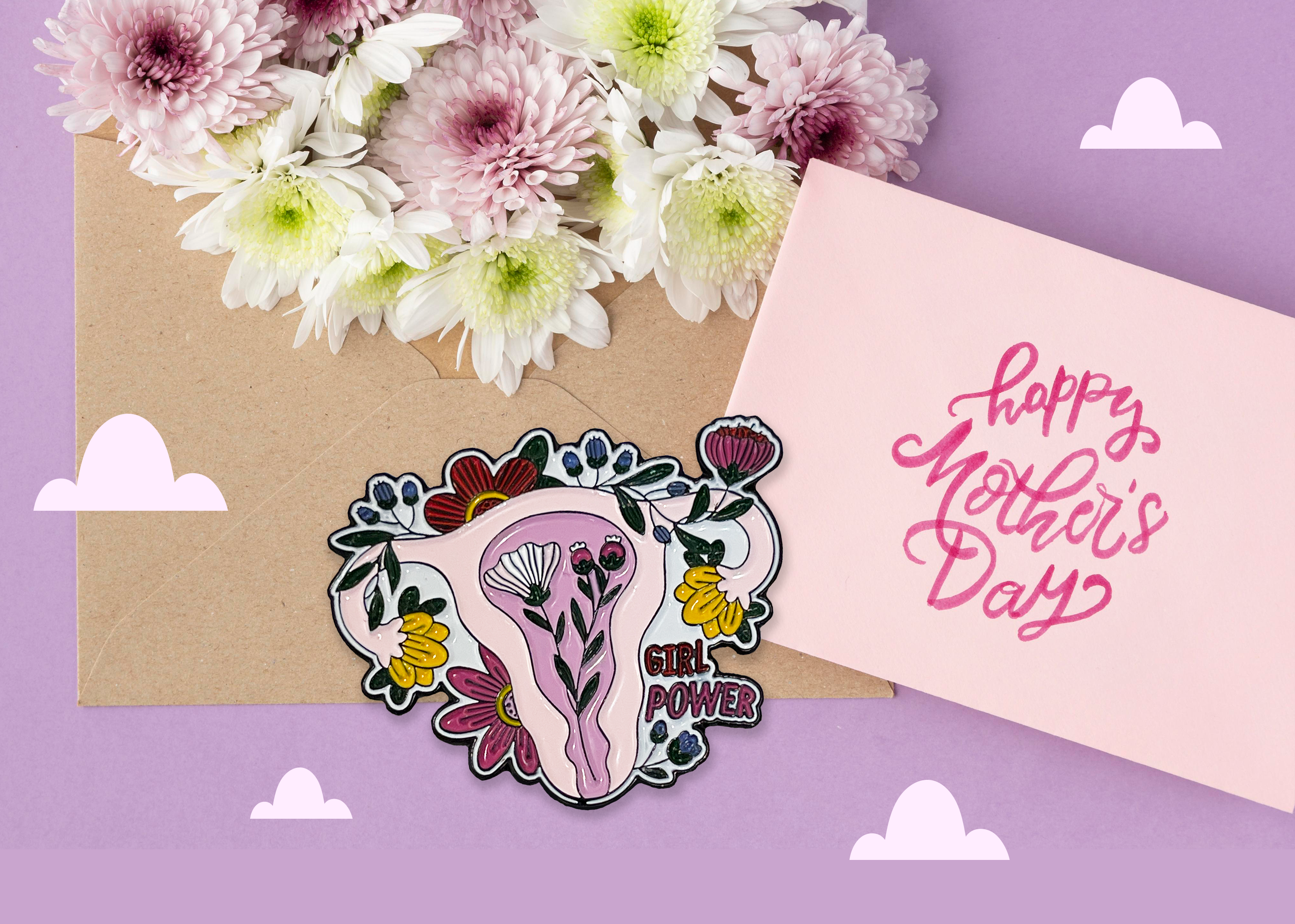 Neha Lee Designs - Wholesale Lapel Pin/Button - Uterus enamel pin4