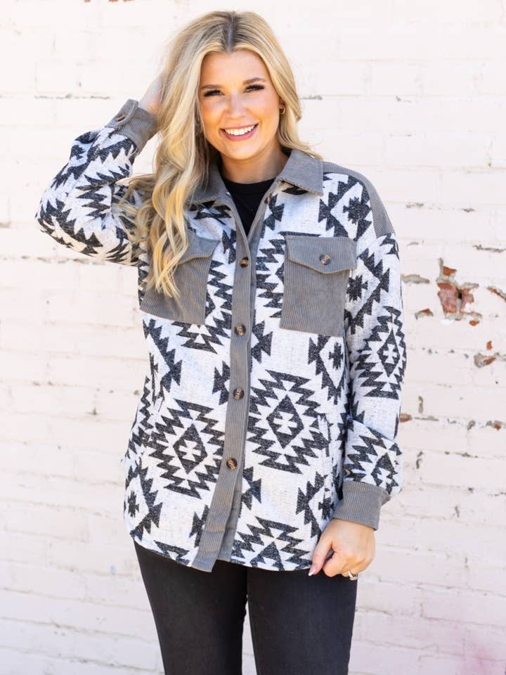DESHENG ENTERPRISE - Wholesale Jacket - Women's - WESTERN AZTEC PATTERN JACKET