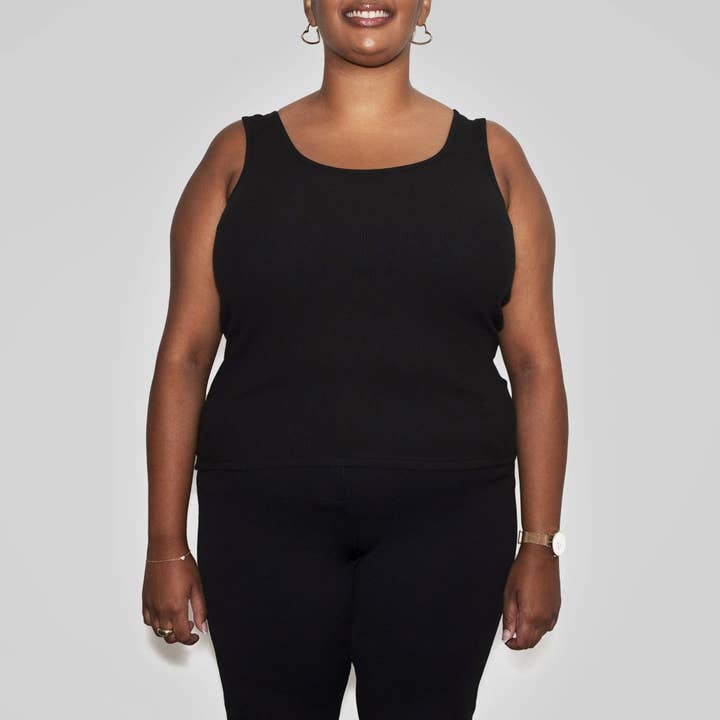 Tanktop til kvinder i genanvendt bomuld, sort for engroshandel hos agood company