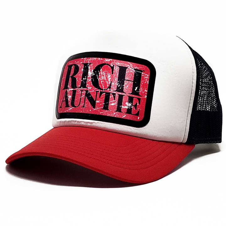 "Rich Aunt" Vinyl Design Patch Cap emb for wholesale by Peace and Dozen Inc