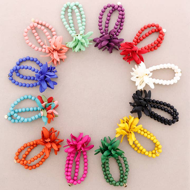 Sonata - Wholesale Beaded Bracelet - ELASTIC BRACELET RESIN FLOWER BEADS3