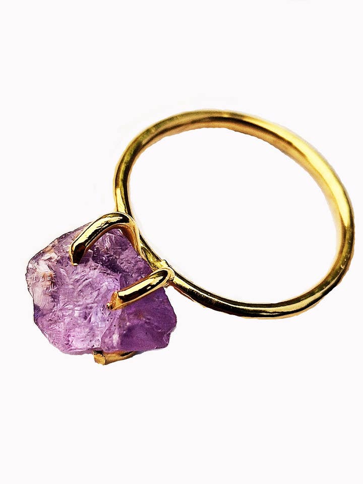 Raw Gemstone & Gold Rock Ring for wholesale by Caroline Stokesberry-Lee Jewellery Design