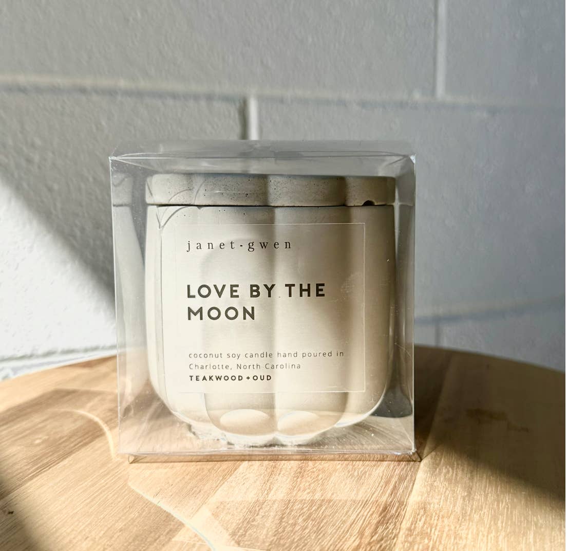 Janet Gwen - Wholesale Jar/Filled Candle - Love By The Moon- Flower Concrete Vessel Soy Candle4