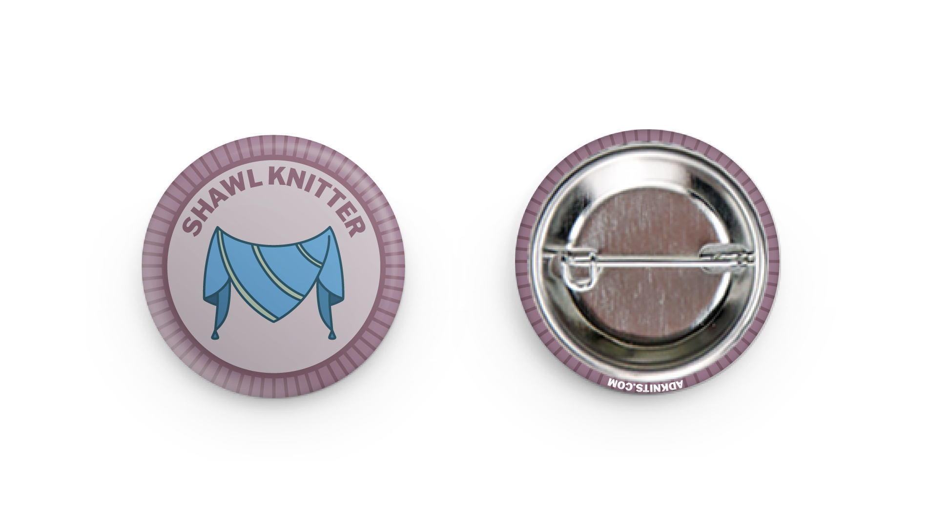 Camp Stitchwood - Wholesale Lapel Pin/Button - Shawl Knitter Merit Badge4