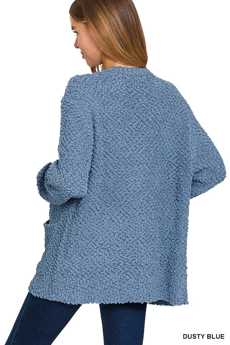 Vanilla Monkey - Wholesale Cardigan - Women's - Long Sleeve Popcorn Sweater Cardigan With Pockets9