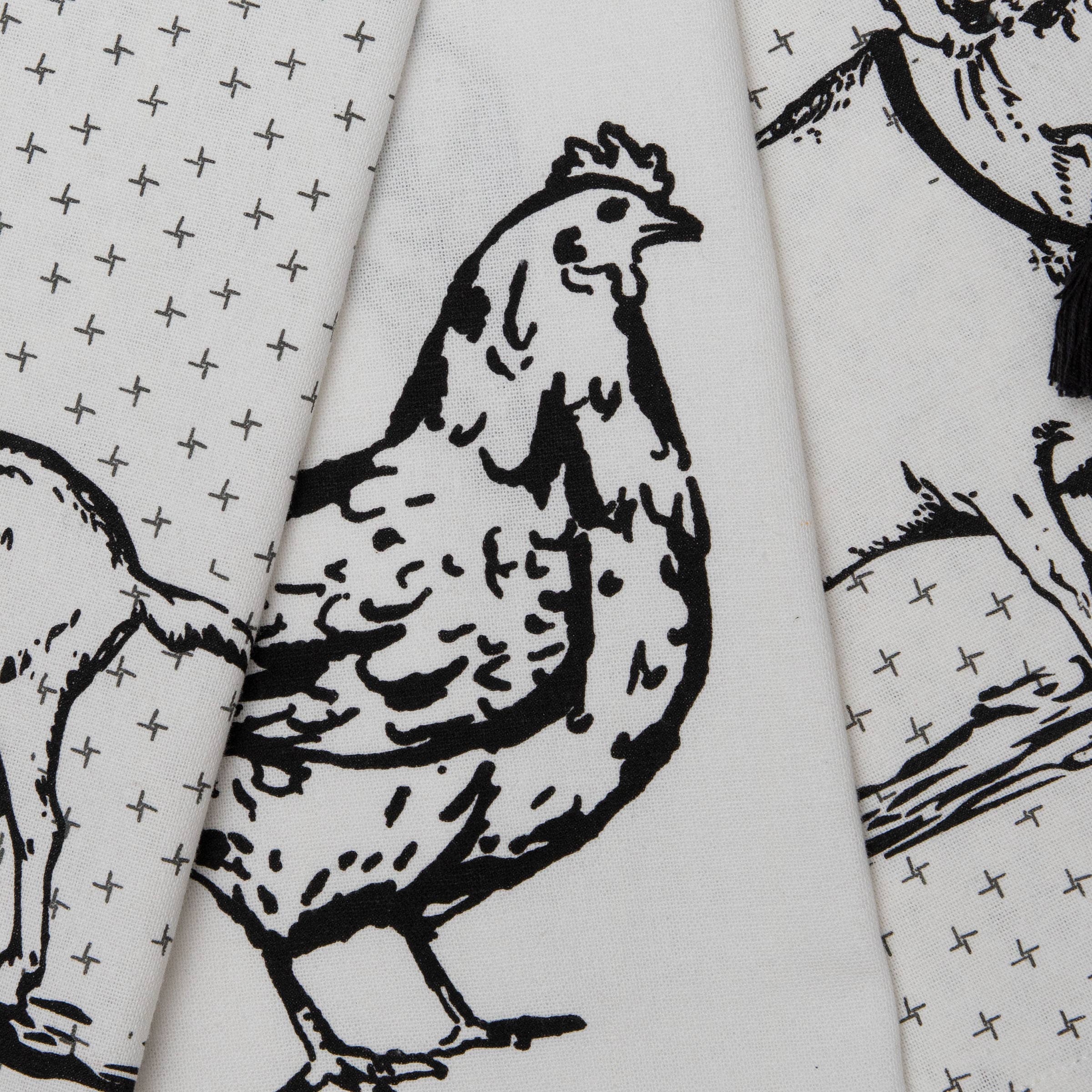 Foreside Home & Garden - Wholesale Tea Towel - Logan Set 3 Farm Design Kitchen Tea Towel with Tassels10