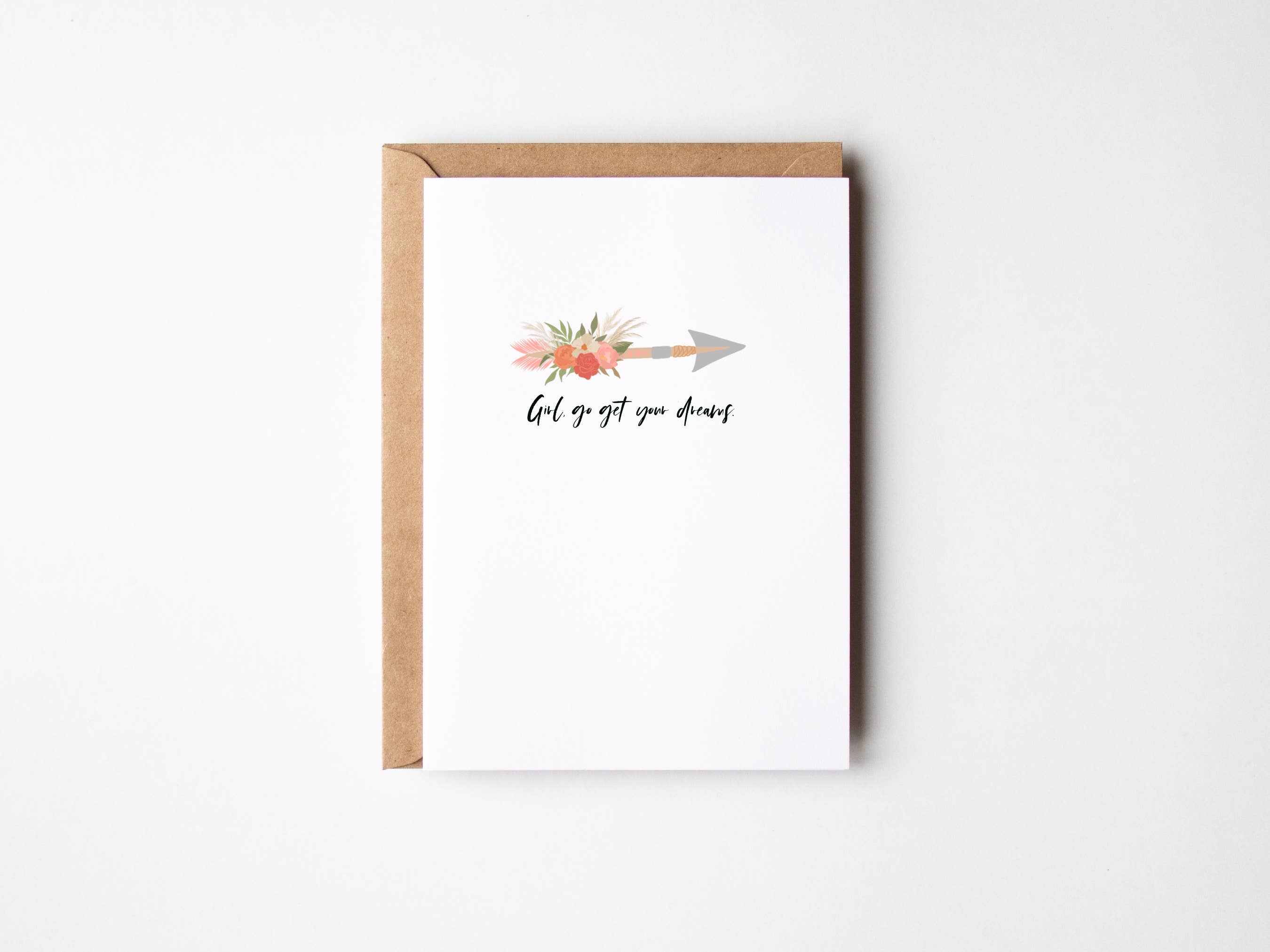 Card & Story - Vendita all'ingrosso Biglietti di incoraggiamento - Biglietto Girl Go, prendi i tuoi sogni1