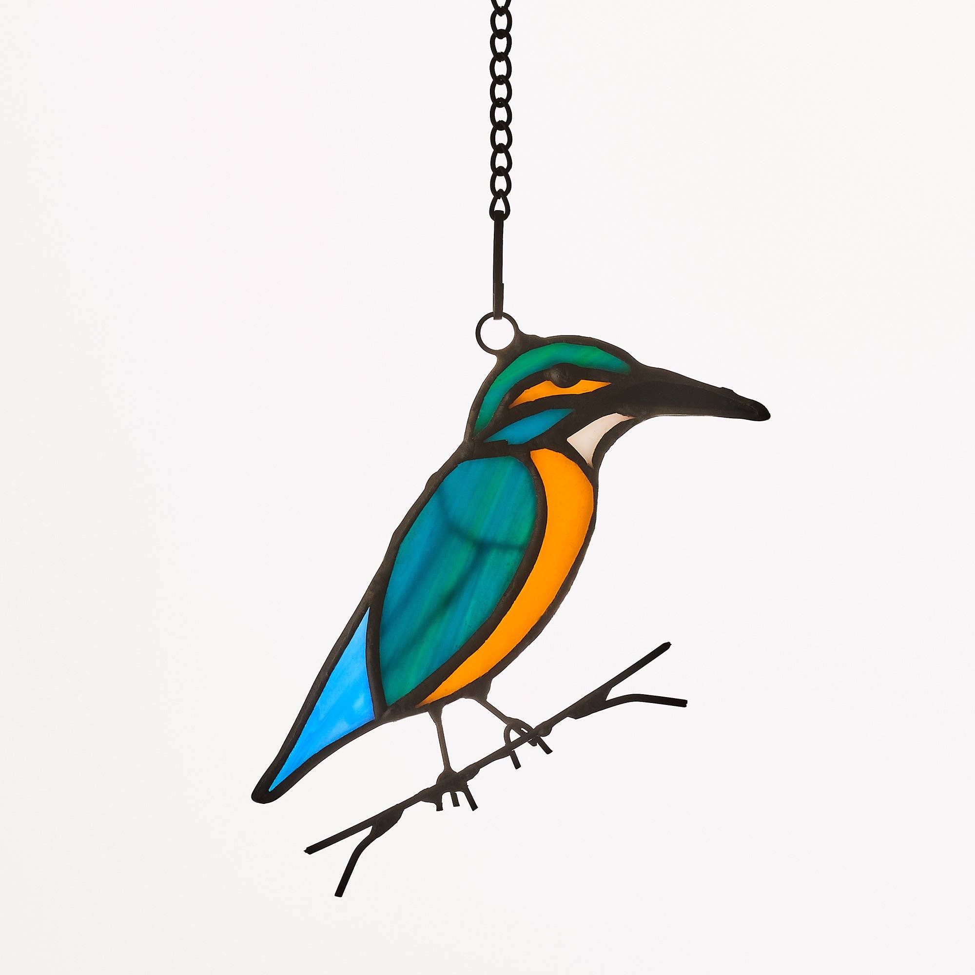 Sienna Glass – wholesale Suncatcher – Hanging Stained Glass Bird - King Fisher1