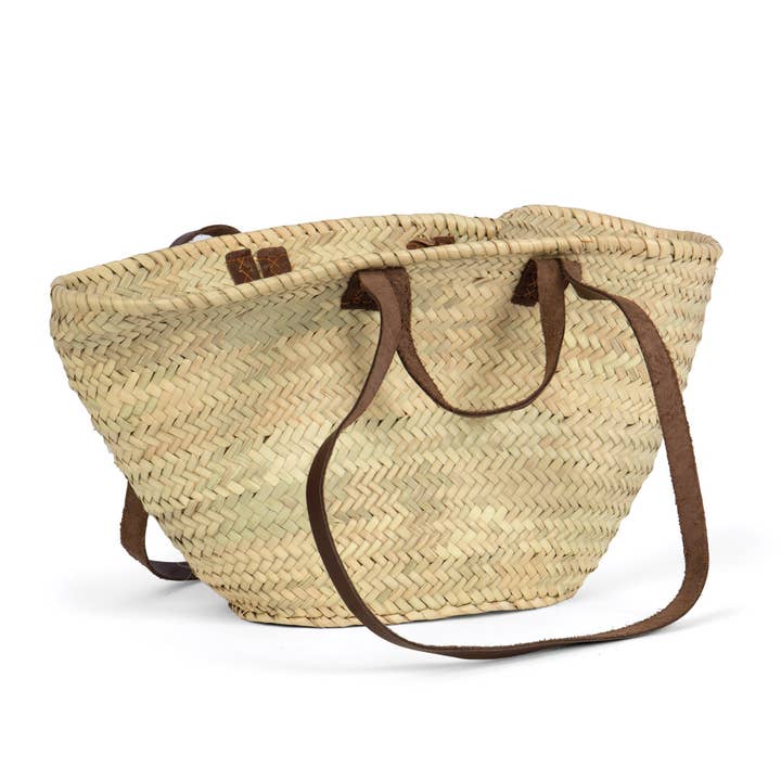 Willow Group - Wholesale Tote Bag - Women's - Oval Straw Tote w/ Leather Side Handles 18"L