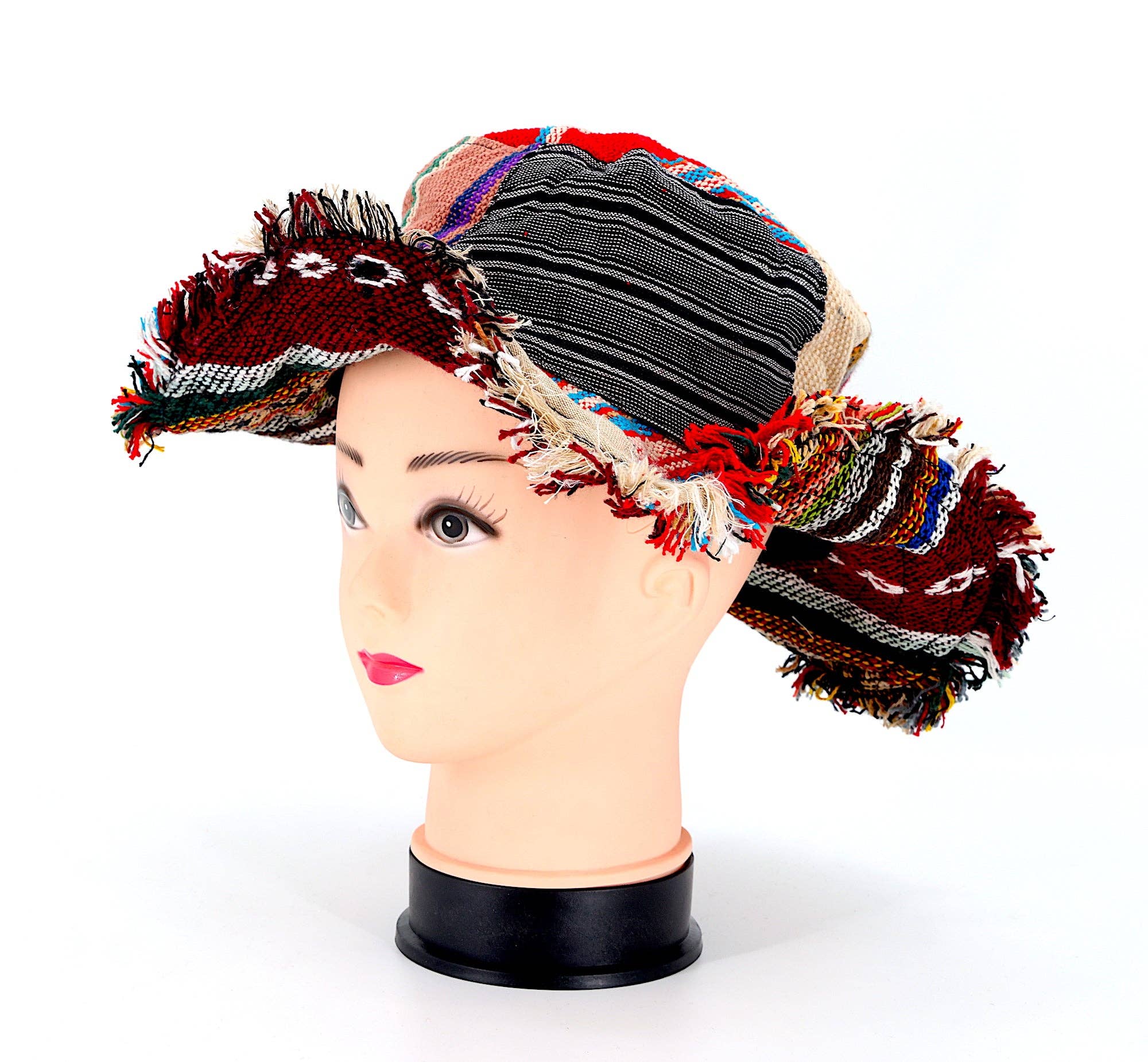 Himalaya Handmade – Chapéu de pescador - Mulher por atacado – Chapéu boêmio artesanal de retalhos hippie de cânhamo30