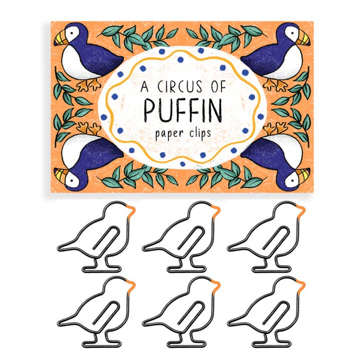 Puffin Paper Clips for wholesale by Neon Magpie