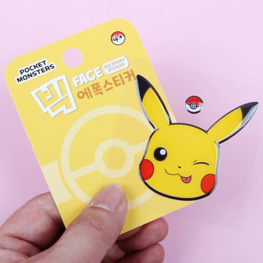 K-Wonderland – Großhandel Aufkleber für Telefon und Laptop – Pokemon Charaktere Große Gesichter Epoxid-Dekoaufkleber Set8