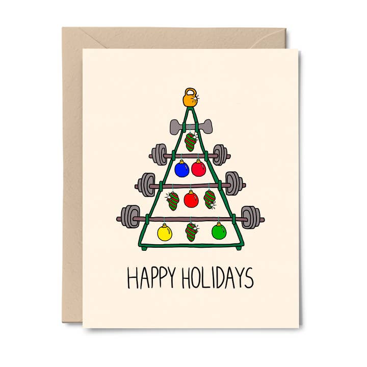 Fitmas Tree — Grußkarte (einzeln) für den Großhandel von A Duck Amuck Gift Shop & Art Studio