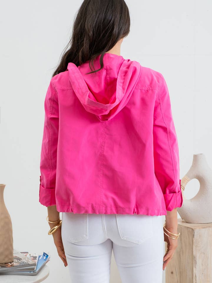Blu Pepper - Wholesale Jacket - Women's - SNAP BUTTON ZIP UP HOODED JACKET10
