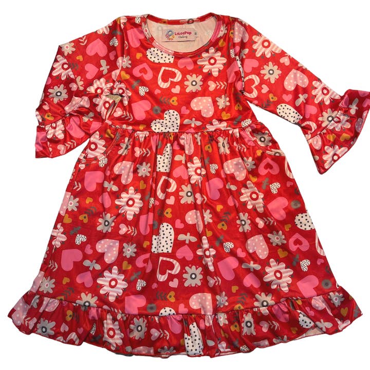 Girls Dress Red Hearts for wholesale by Yourself Expression