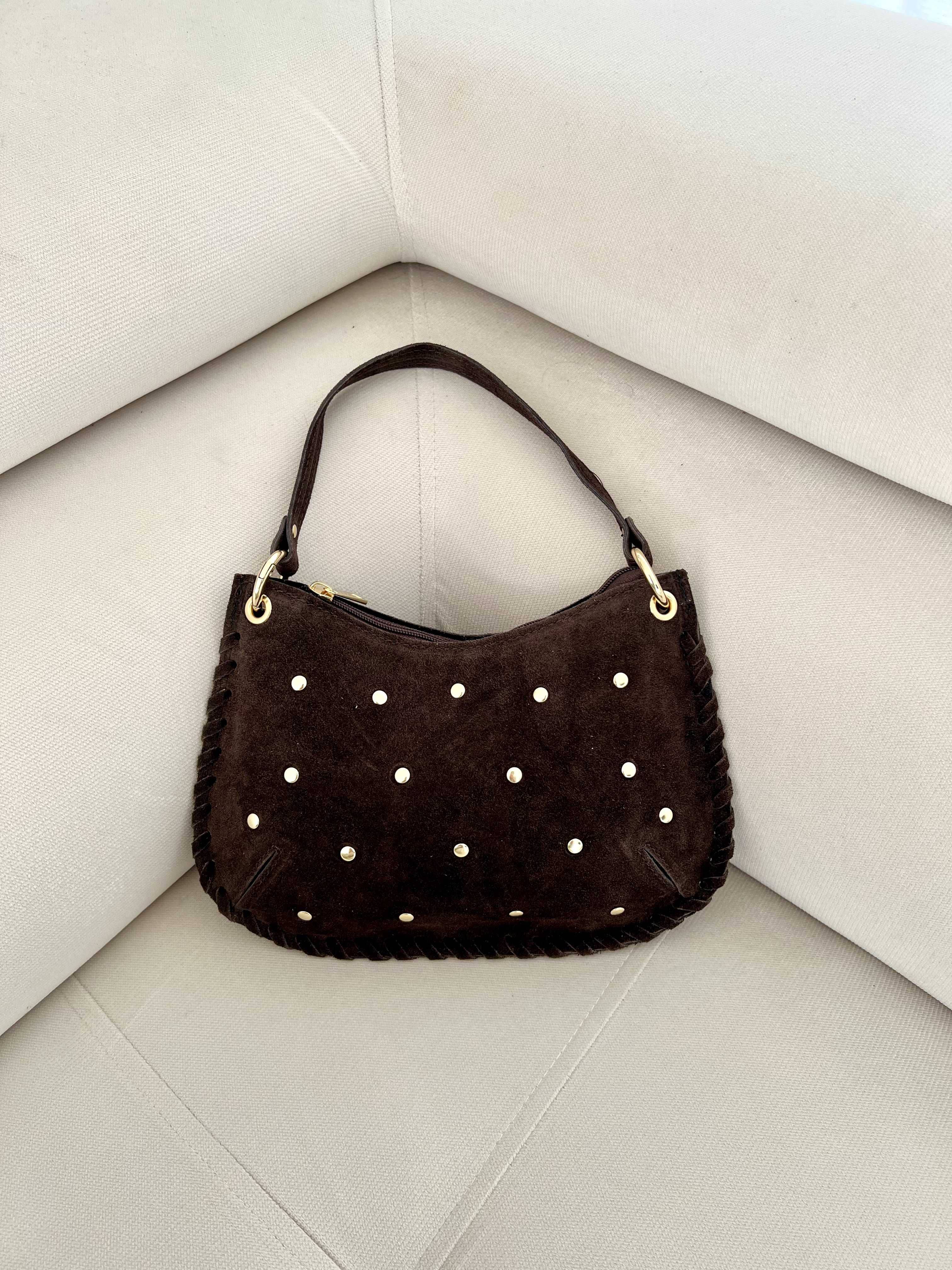 Anais - Vendita all'ingrosso Tracolla - Donna - Borsa a spalla Anna 61001 in pelle scamosciata con borchie5