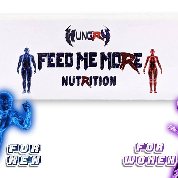 Adhesivo para parachoques Feed Me More Nutrition Hungry de 3 pulgadas x 7 para venta al por mayor de Feed Me More Nutrition