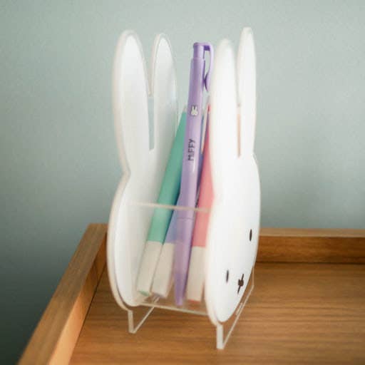 K_Wonderland - Vendita all'ingrosso Portapenne e portamatite - Portapenne in Acrilico Miffy – Organizzatore da Scrivania a Forma di Coniglietto in Piedi