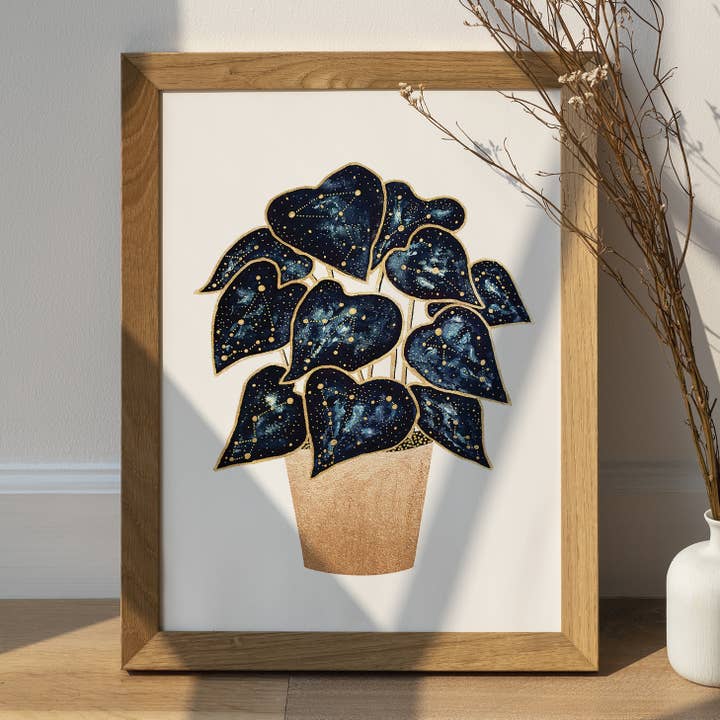 The Flow Design - Wholesale Art Print - Celestial Plant Art Print - Plant Poster, Botanical Decor