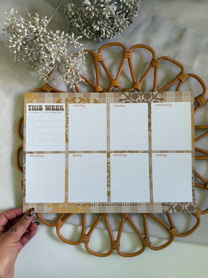 Puakenikeni Kapa Kuiki x Palaka | Bloc-notes hebdomadaire (3 mois) pour la vente par Bujo Bae