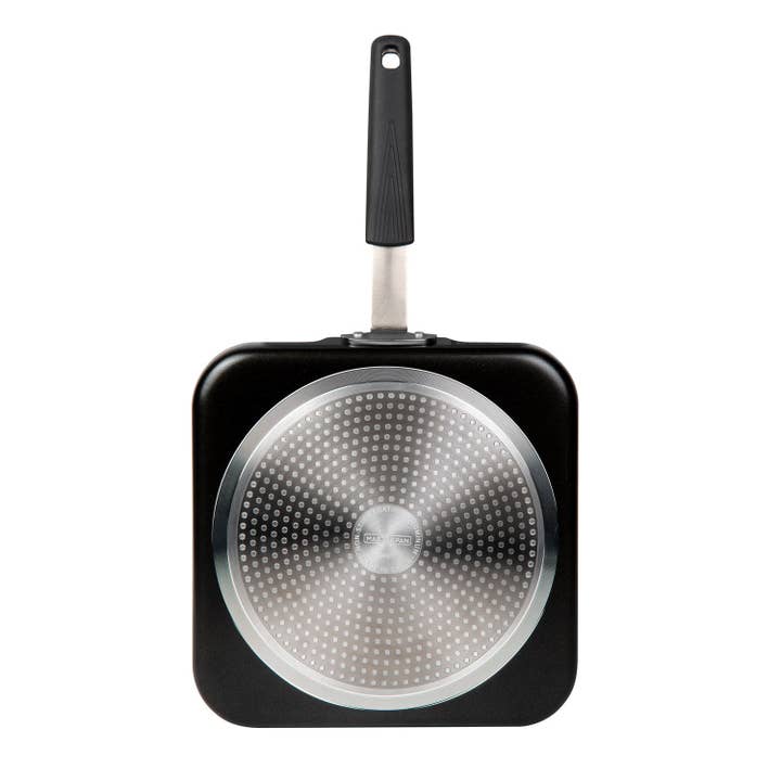 Masterpan Inc. - Wholesale Cast Iron Skillet - GRIDDLE PAN / PANCAKE PAN, NON-STICK ALUMINIUM COOKWARE WITH STAINLESS STEEL CHEF’S HANDLE, 11” (28cm)