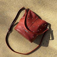 JULIETA studded bonbonnière in terracotta for wholesale by THE CODE