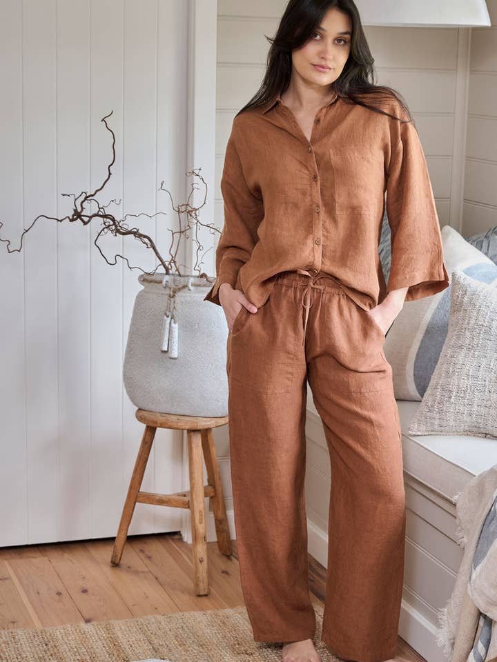 Noce moscata Camicia Fundamental in lino - Noce moscata in vendita all'ingrosso su Faire1