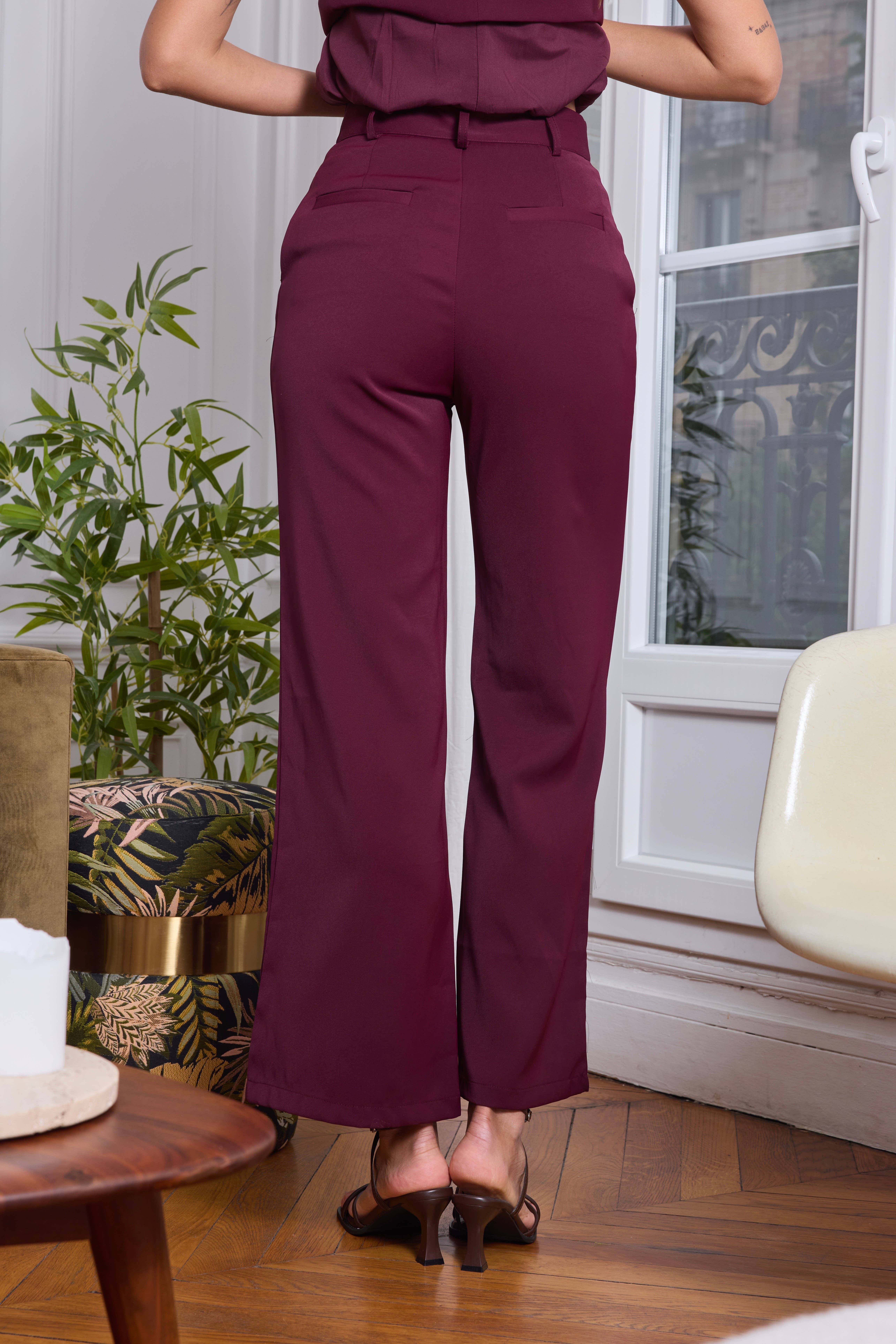Frime - Venta al por mayor Pantalones - Mujer - Pantalón recto fluido5