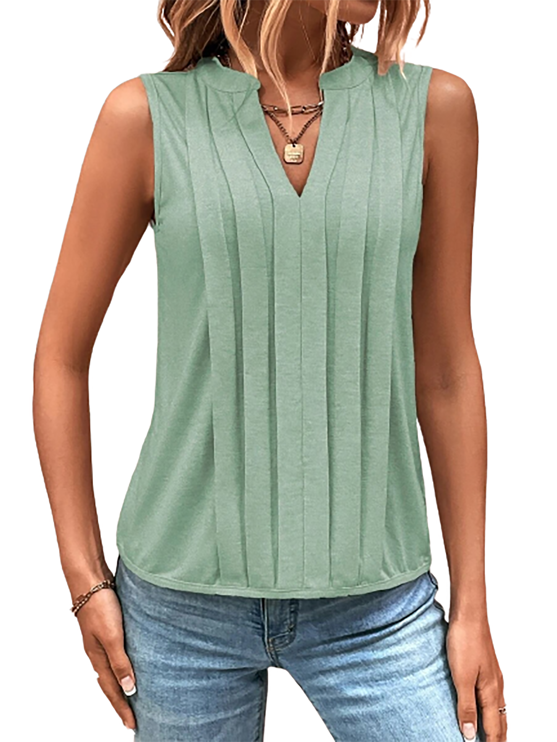 Wholesalesir - Wholesale Blouse - Women's - Women's V Neck Sleeveless Blouse Tops Shirts2