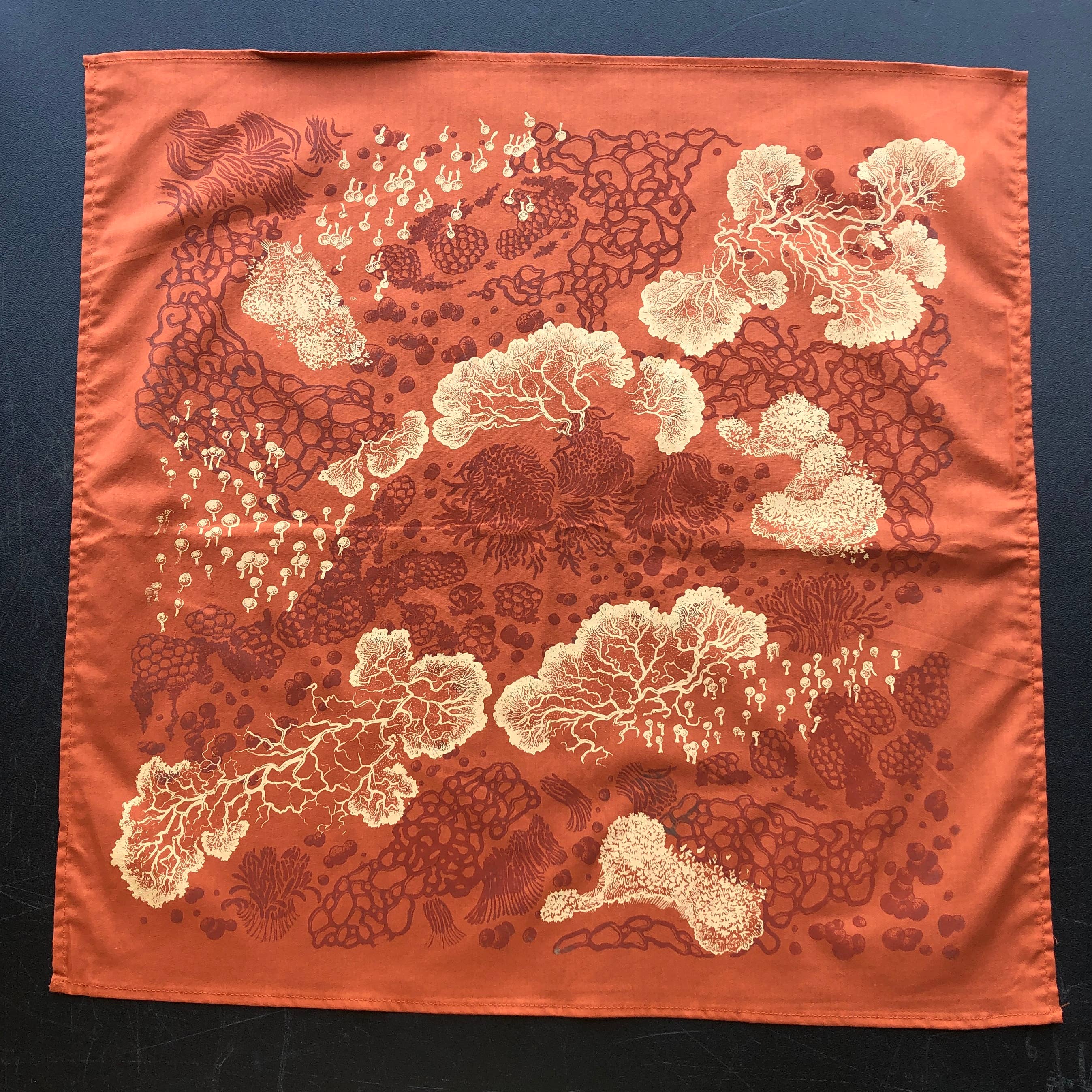 Solstice Handmade - Wholesale Bandana - Unisex - Slime Mold Bandana - Rust0