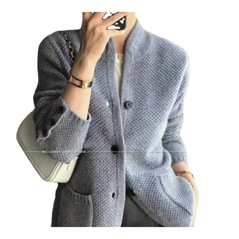 UZ Wholesale Store - Vendita all'ingrosso Cardigan - Donna - Cardigan lavorato a maglia tinta unita alla moda 1