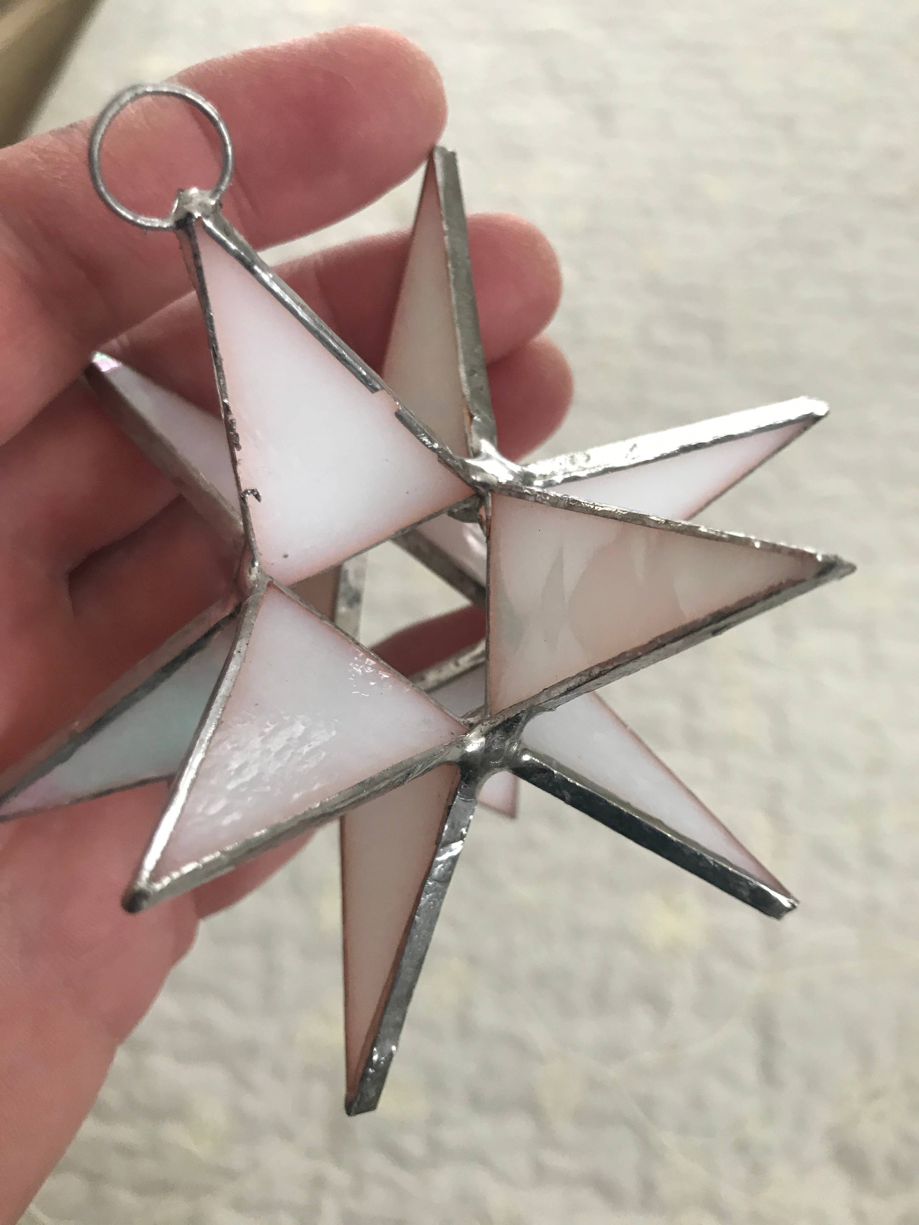 Fiesta Color – wholesale Ornament – 4 1/4 inch -  Stained Glass Moravian Star.   Handmade3