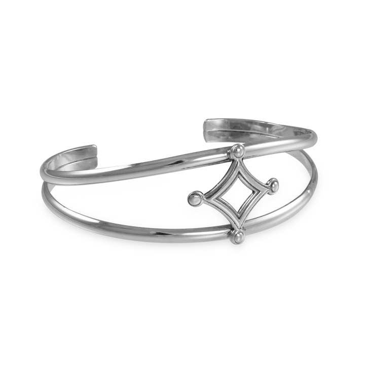 DAR Diamond Split Cuff for wholesale by G2 Silver
