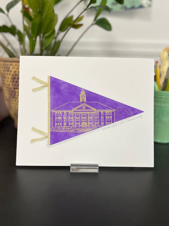 Harrisonburg, VA Virginia Woodrow Willson Pennant Flag 8x10 Art Print- James Madison for wholesale by Thirteenwinks