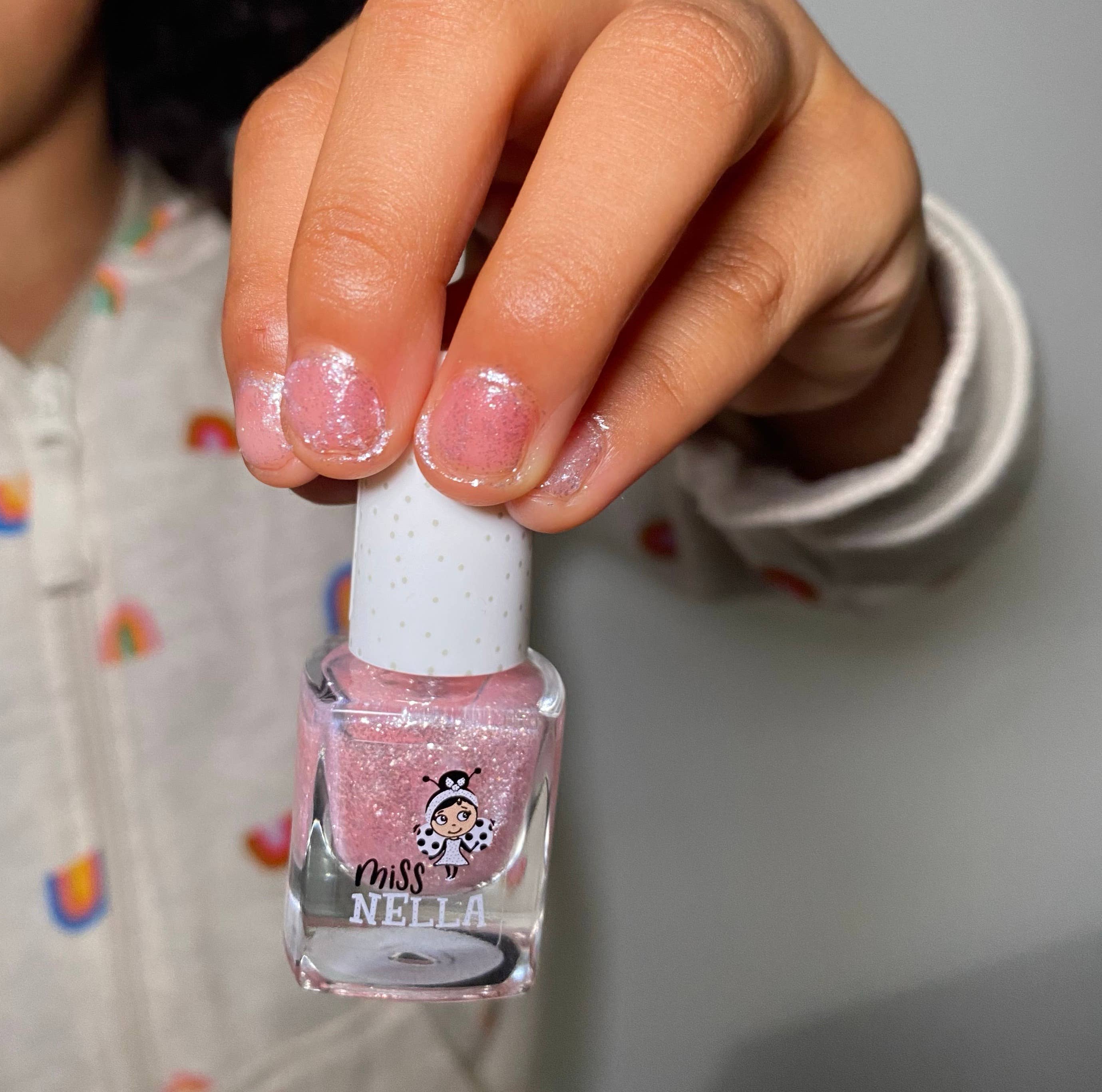 Miss Nella – Esmalte - Crianças por atacado – Esmalte Infantil Itsy Glitzy Hippo Miss Nella, sem cheiro, que descasca1