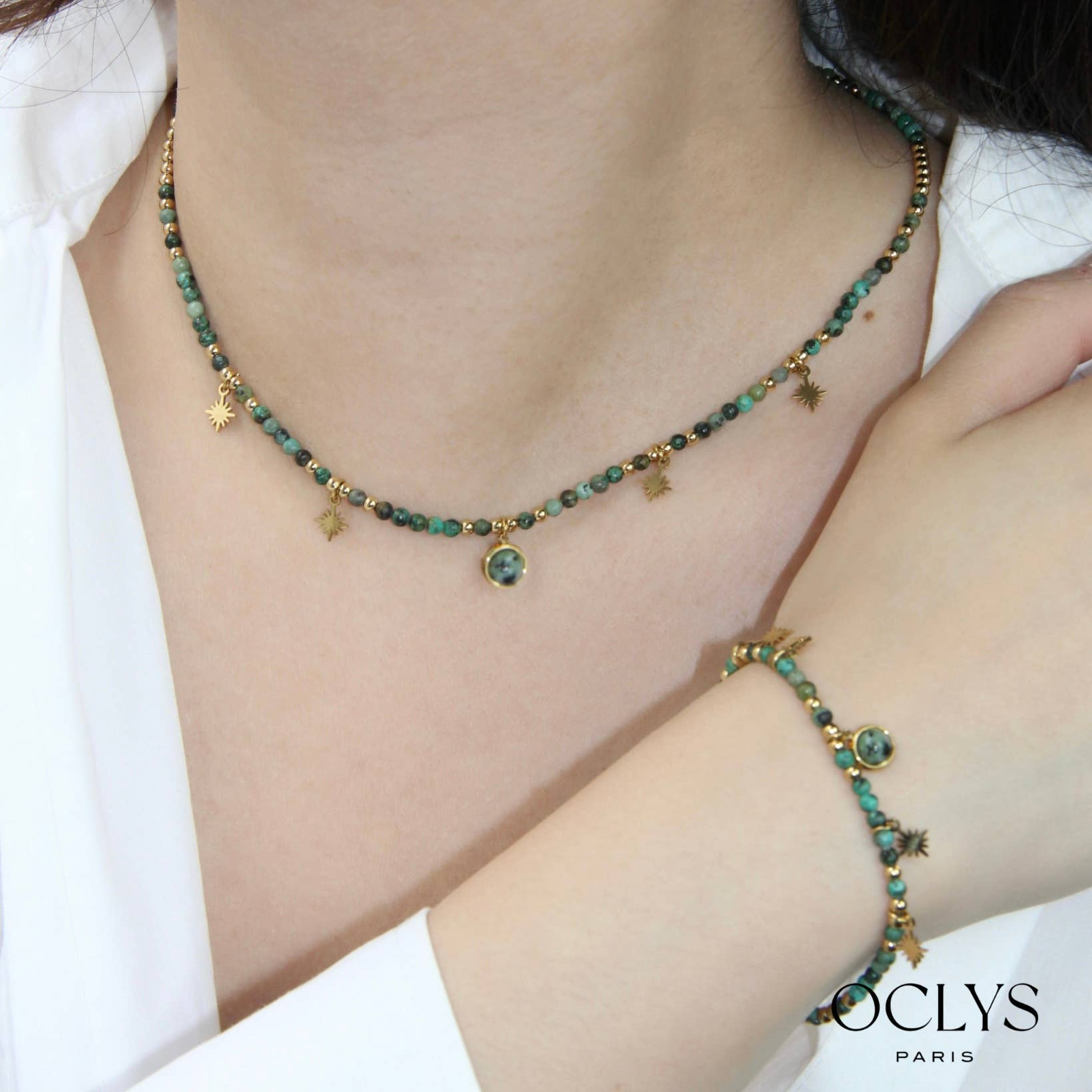 Oclys – wholesale Pärlarmband – Armband i rostfritt stål med Cici-stenar1