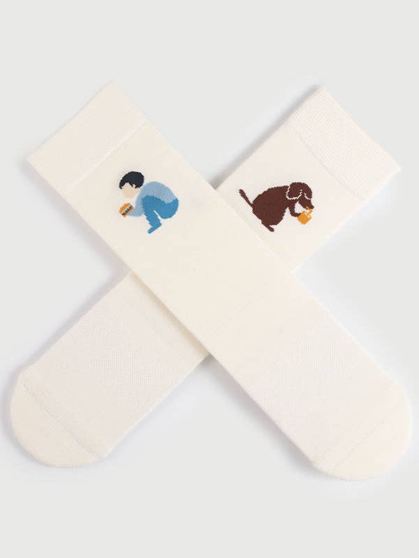 Calcetines para hombre y perro | Calcetines blancos Partner Athleisure Crew para venta al por mayor de Semibold
