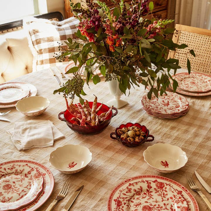 Blue Stallion Farm - Wholesale Serve Bowl - RED & WHITE GERTRUDE SALAD BOWLS SET OF 4 WITH GIFTBOX5