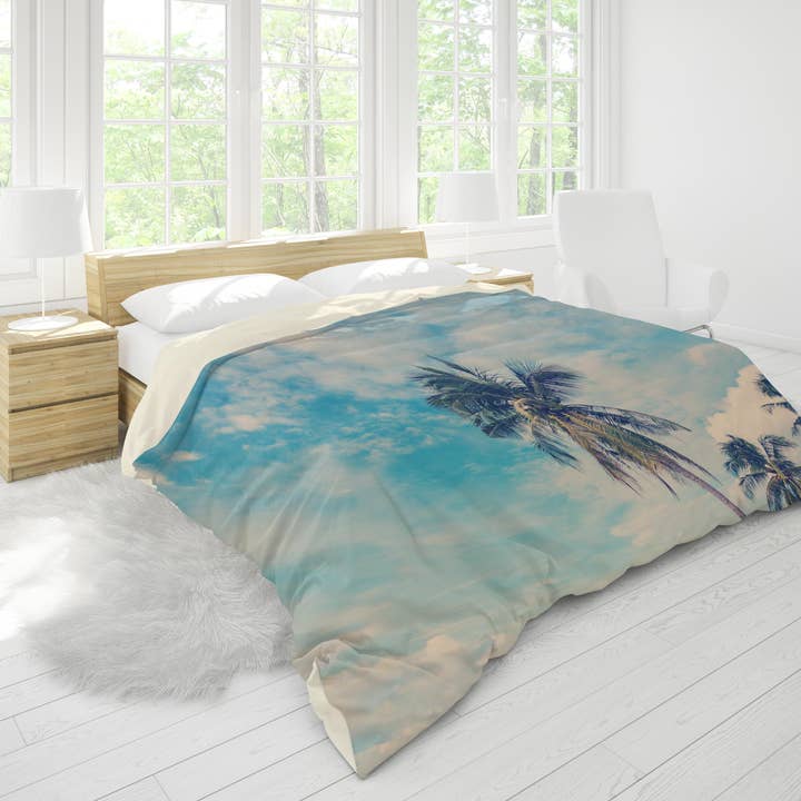 3D Himmel Meer Strand Berge Kokospalme Bettbezug-Set Bettwäsche-Set Kissenbezüge 48 für den Großhandel von Jess Art Decoration