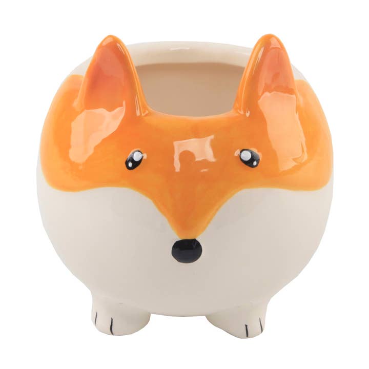 3.5" Fox Ceramic Empty Planter for wholesale by Flora Bunda Inc