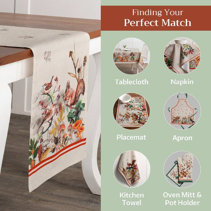 Maison d'Hermine - Design in Every Thread - Wholesale Table Runner - Table Runner 100% Cotton - Single Layer - Recolte Fall5