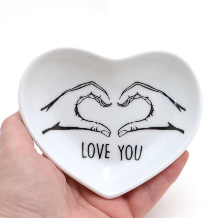 Lenny Mud - Wholesale Jewellery dish - Love You, Heart shaped dish, ring holder, trinket dish3