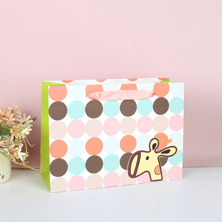 20pcs, 3 sizes Polka dots cute colorful Giraffe gift bag for wholesale by ByHome
